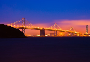 Fototapeta na wymiar Oakland Bay Bridge at night