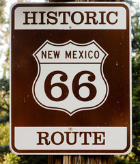 Panneau routier historique de la route 66 pour Nex Mexique