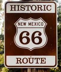 Crédence de cuisine en verre imprimé Route 66 Panneau routier historique de la route 66 pour Nex Mexique