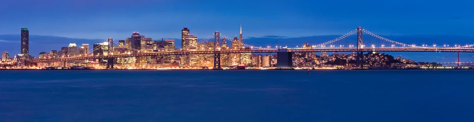 Fotobehang San Francisco-panorama & 39 s nachts © Andy