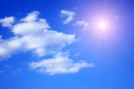 sunny sky background and clouds
