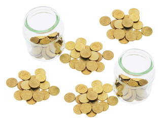Coins in Glass Jar