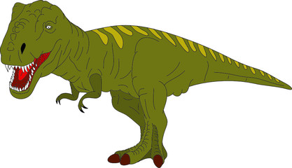 vector - colored T Rex isolated on background