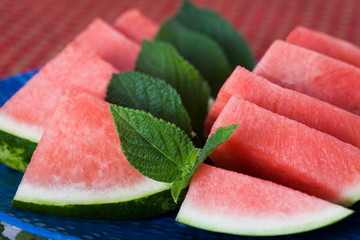 Slices of Watermelon on Plate