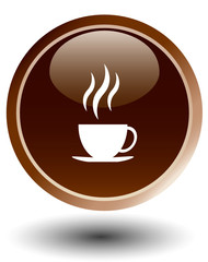 coffee web button , vector