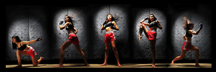 Muay Thai Boxing In Multiplicity Shots