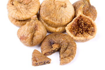 Dried figs isolated on white
