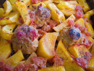 potatoes and meat