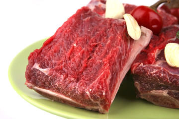 uncooked rib's very close up