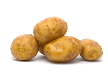 Potatoes on studio white