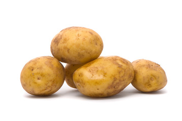 Potatoes on studio white