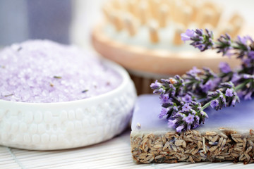 Fototapeta na wymiar lavender glycerin soap