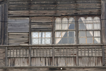 Fassade eines Holzhauses