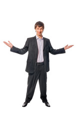 Handsome young man on white background