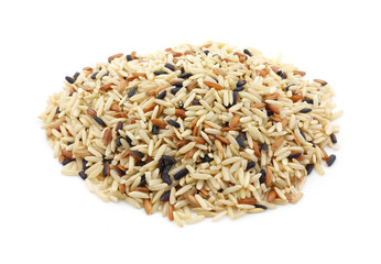 Country wild rice blend against a white background.