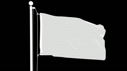 Isolated Rwandan Flag on Flag Pole
