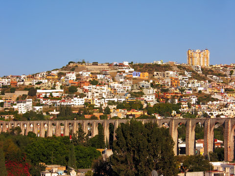 Los Arcos Aqueduct Of Queretaro, Mexico.