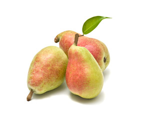 Three pears isolated on white background