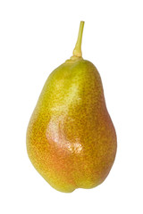 Single ripe pear isolated on white
