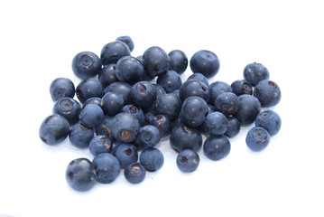 blueberries on white