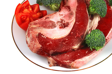 uncooked steak close up
