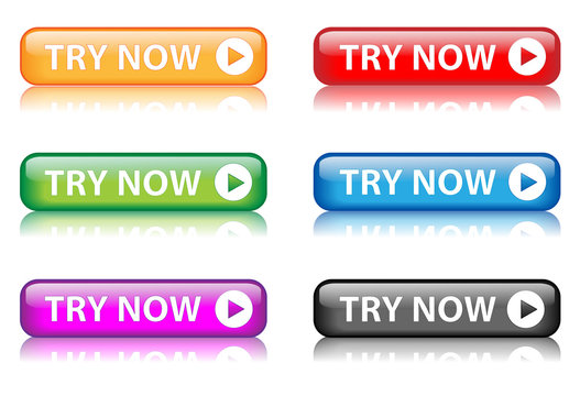 Rectangular "TRY NOW" buttons (various colours) (x6)
