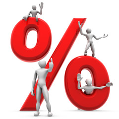 Porcentaje rojo con gente