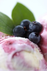 ice cream with blueberries