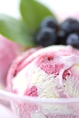 ice cream with blueberries