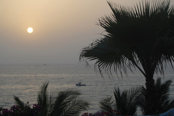 atardecer en la playa