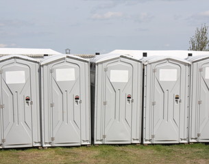 Naklejka premium Portable Toilet Row