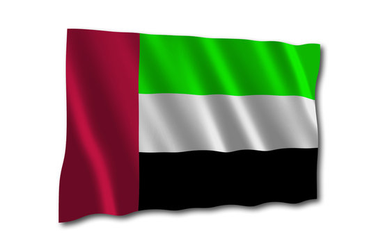 arabische emirate flagge wehen