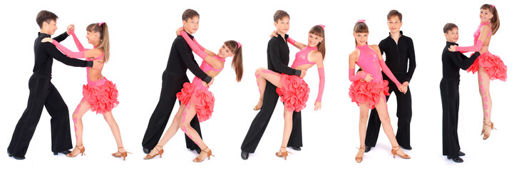 Boy and girl dancing ballroom dance