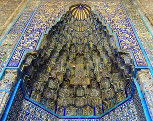 Eaves of Portal in Yesil Mosque, Bursa-Turkey