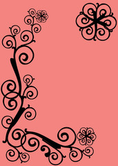 simple curled black on pink angle