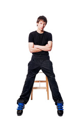 Naklejka premium Handsome young man on white background