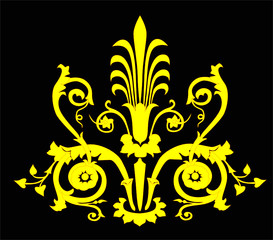 yellow decoration with curls