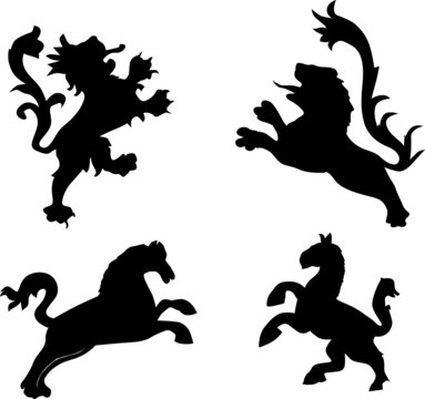 four heraldic animals