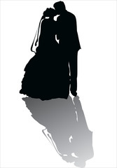 wedding couple with shadow