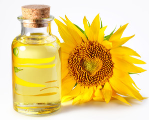 bottle with sunflower oil