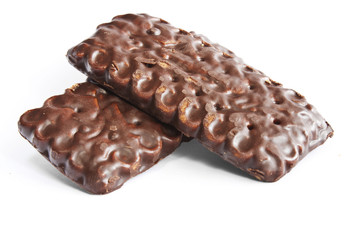 Two cookies isolated from white