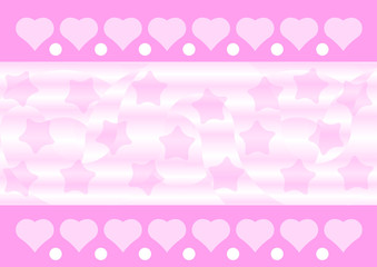 Pink hearts and stars background
