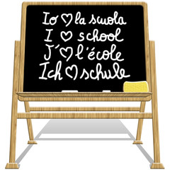Lavagna Scuola-School Blackboard-Ardoise école-1