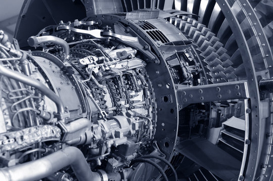 powerful jet engine detail