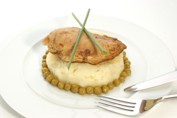 chicken fillet with potato and vegetable