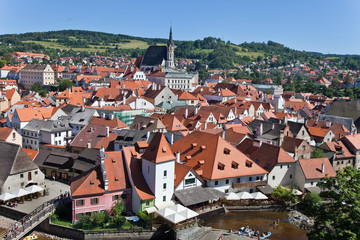 Fototapeta na wymiar Cesky Krumlov, Republika Czeska. Widok na miasto