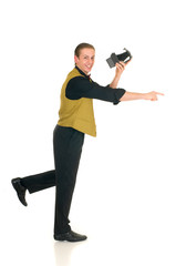 News reporter, retro style