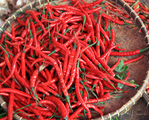 Red chili at traditional market