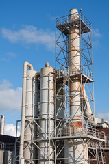 industrial Chemical plant outside pipes and vents