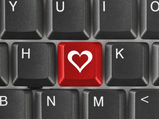 Computer keyboard with love key